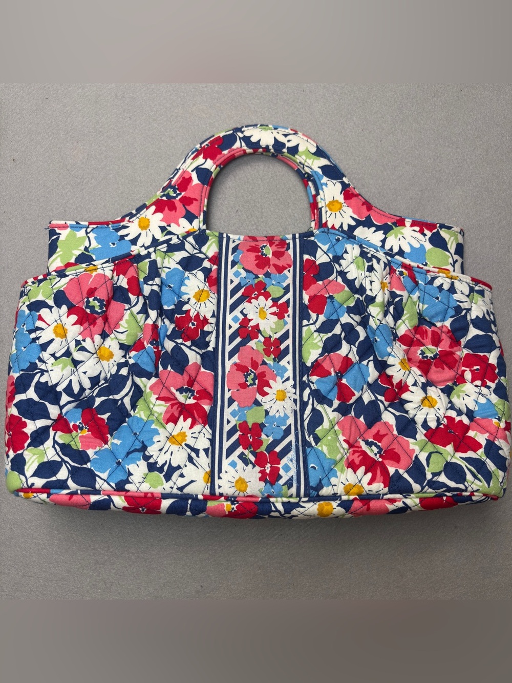 Vera Bradley Summer Cottage Abby Floral Pattern Zip Tote Purse Hand Bag